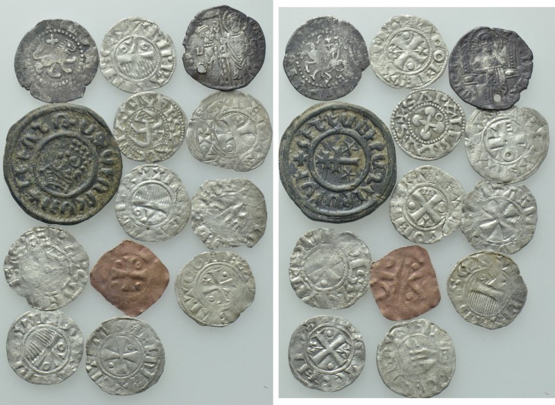 13 Medieval Coins. 

Obv: .
Rev: .

. 

Condition: See picture.

Weight...