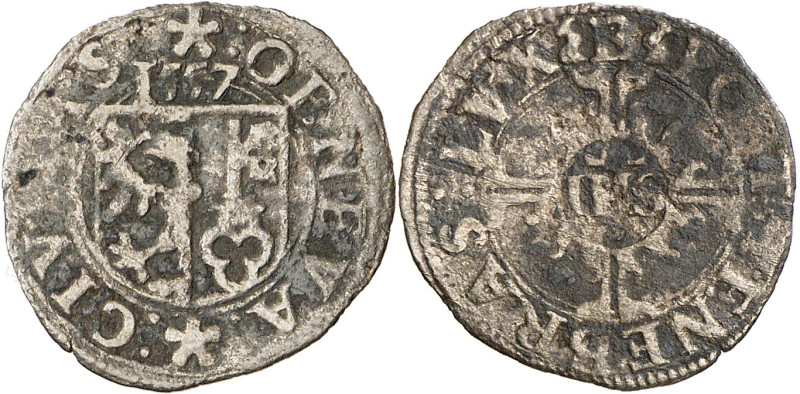 Genève 
2 Quarts 1557 E. : GENEVA :  : CIVITAS :  Ecu de Genève surmonté de l...