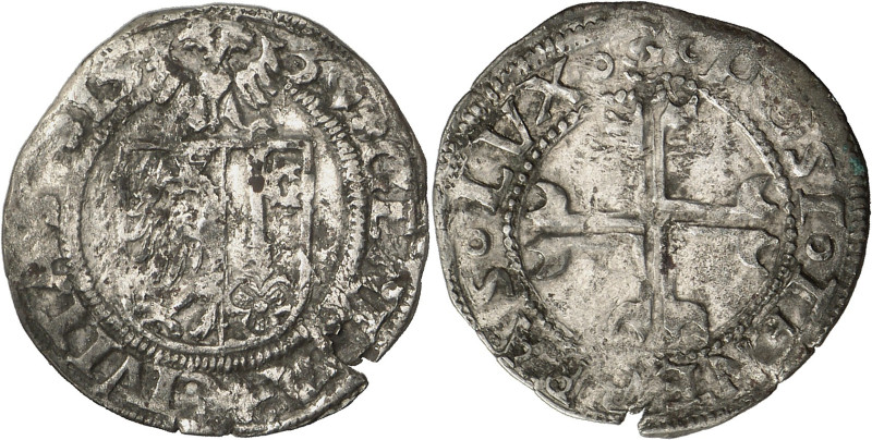 Genève 
Sol 1539 G.  GENEVA  CIVITAS  15 - 39 Ecu de Genève surmonté de l'ai...