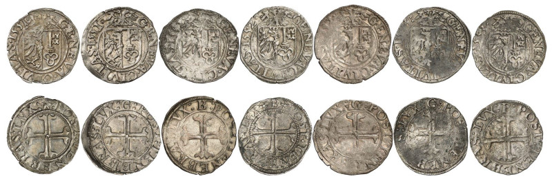 Genève 
Lot de 7 pièces : Sol 1551 , 1551 G, 1552 B (2 variantes), 1552 G, 155...