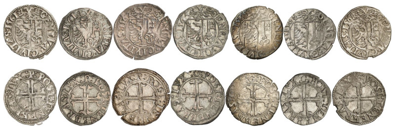 Genève 
Lot de 7 pièces : Sol 1561 P (2 variantes), 1562 P, 1564 G, 1565 G, 156...