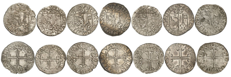 Genève 
Lot de 7 pièces : Sol 1572 G (2 variantes), 1573 G (5 variantes). Demol...