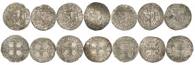 Genève 
Lot de 7 pièces : Sol 1572 G (2 variantes), 1573 G (5 variantes). Demole 221/var, 222/var; HMZ 2-303 ll, mm; Stroehlin 221C, 221var, 222C, 22...