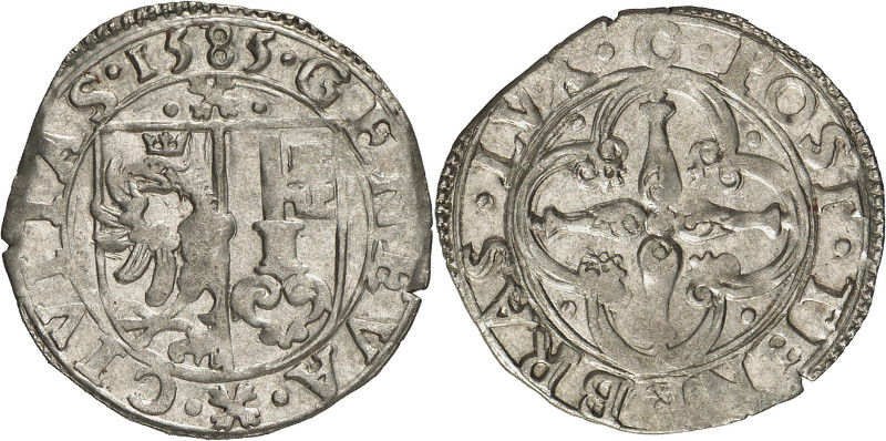 Genève 
3 Sols 1585 C. · GENEVA ·  · CIVITAS · 1585 Ecu de Genève surmonté de ...