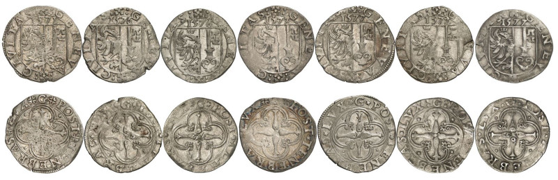 Genève 
Lot de 7 pièces : 3 Sols 1571 G, 1576 G (2 variantes), 1577 (4 variante...