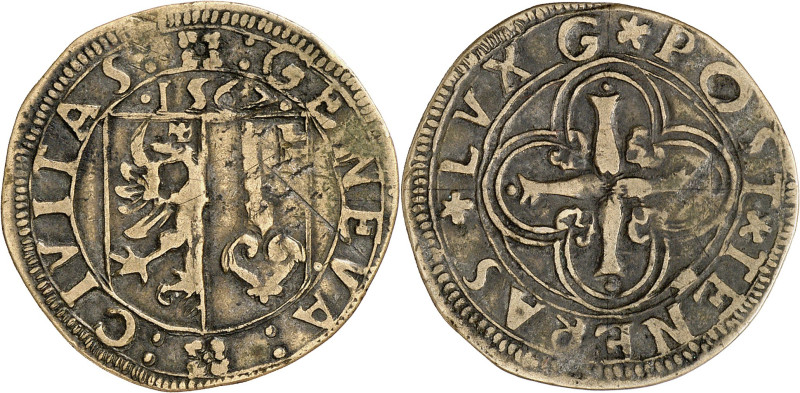 Genève 
3 Sols 1567 G. Imitation d'époque. : GENEVA :  : CIVITAS :  Ecu de Ge...