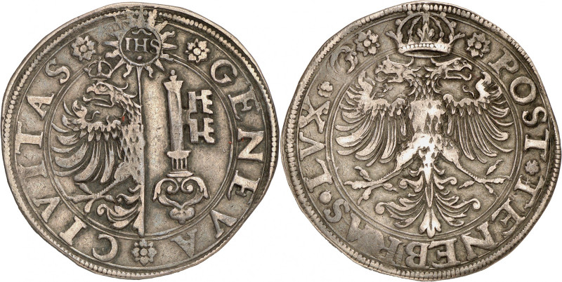 Genève 
Taler sans date G.  GENEVA  CIVITAS  Armoiries de Genève dans un cer...