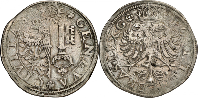 Genève 
Taler sans date G.  GENEVA  CIVITAS  Armoiries de Genève dans un cer...