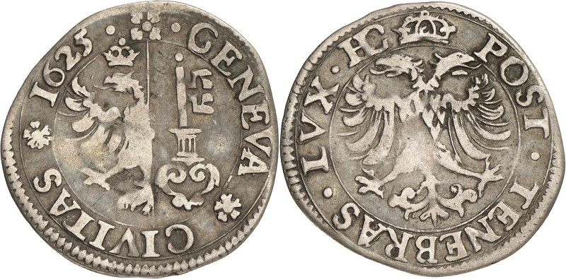 Genève 
1/8 Taler 1625 HC. · GENEVA  CIVITAS  1625 ·  Armes de Genève dans u...