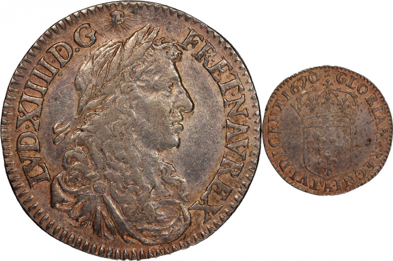 1670-A French Colonies 5 Sols. Paris Mint. Martin 5-H. Lecompte-186, W-11605, Br...