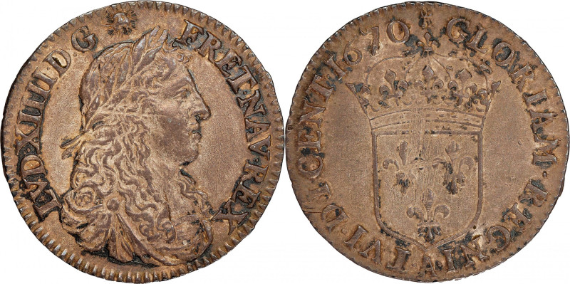 1670-A French Colonies 5 Sols. Paris Mint. Martin 12-A. Lecompte-186, W-11605, B...