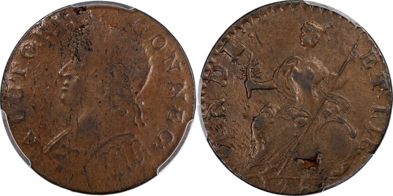 1786 Connecticut Copper. Miller 5.2-H.1, W-2545. Rarity-6. Mailed Bust Left. EF-...