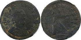 Circa 1786 Non Vi Virtute Vici Copper. Small Head. Musante GW-7 var., Baker-13 var., Breen-977 var. Copper. VG Details--Environmental Damage (PCGS).
...