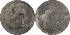 “1790” (Circa 1850s) Manly Medal. Second obverse. Musante GW-11, Baker-62A. White Metal. MS-62 (PCGS).

Uneven patina on both sides includes areas o...