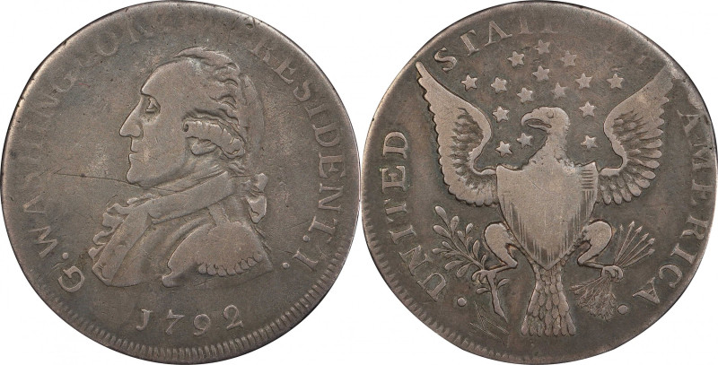 1792 Pattern Washington Half Dollar by Peter Getz. Musante GW-22, Baker-24C. Sil...