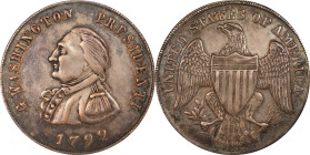 Circa 1850 Fonrobert Half Dollar. Musante GW-25, Baker-26. Silver. Plain edge. EF-45 (PCGS).

34.3 mm. 213.6 grains. Mottled rose, gold and pale blu...