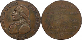 1792 Washington President Pattern. Legend Reverse. Musante GW-35, Baker-59A, Breen-1235. Copper. Lettered edge, UNITED STATES OF AMERICA. EF-45 (PCGS)...