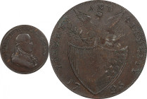 1795 Liberty and Security Halfpenny. Musante GW-48, Baker-31, Breen-1260. Copper. Lettered edge, PAYABLE AT LONDON LIVERPOOL OR BRISTOL. EF-40 (PCGS)....