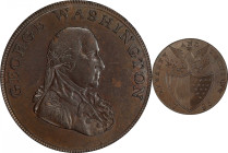 1795 Liberty and Security Halfpenny. Musante GW-48, Baker-31A, Breen-1263. Copper. Lettered edge, AN ASYLUM FOR THE OPPRESSED OF ALL NATIONS. MS-64 BN...