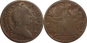 1783 Georgius Triumpho Token. Musante GW-54, Baker-7, Breen-1184. Copper. VF-20 (PCGS).

27.9 mm. 112.7 grains. Glossy medium to light brown. Clearl...