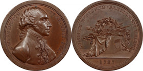 Circa 1806-7 Sansom Medal. Presidency Relinquished. Original. Early impression. Musante GW-58, Baker-71A, Julian PR-1. Copper. SP-64 BN (PCGS).

40....