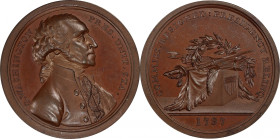 Circa 1806-7 Sansom Medal. Presidency Relinquished. Original. Early impression. Musante GW-58, Baker-71A, Julian PR-1. Copper. SP-63 BN (PCGS).

40....