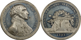 Circa 1806-7 Sansom Medal. Presidency Relinquished. Original. Early impression. Musante GW-58, Baker-71B, Julian PR-1. White Metal. SP-62 (PCGS).

4...