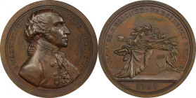 Circa 1859 Sansom Medal. Presidency Relinquished. U.S. Mint restrike. Musante GW-59, Baker-72A, Julian PR-1. Copper. SP-63 (PCGS).

40.5 mm. 596.9 g...