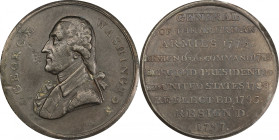 1797 Presidency Resigned Medal by Thomas Wyon. Musante GW-64, Baker-66. White Metal. AU Details—Damaged (PCGS).

37.6 mm. 271.8 grains. Dark gray su...