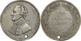 Circa 1832 Stuart Portrait Medal. Musante GW-84, Baker-129. White Metal. EF Details--Holed (PCGS).

44.1 mm. 460.5 grains. Pierced for suspension ne...