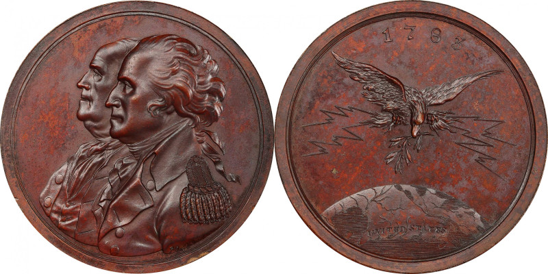 Circa 1808 Peace of 1783 Medal. Musante GW-92, Baker-58A, Julian CM-5. Copper, B...