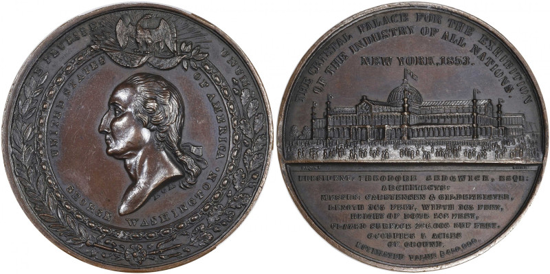 1853 New York Crystal Palace Medal by Alexander C. Morin and Anthony Paquet. Mus...