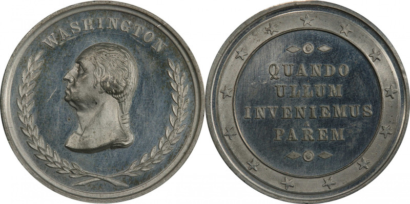 Circa 1860 Washington / QUANDO ULLUM INVENIEMUS PAREM Medal by George H. Lovett,...