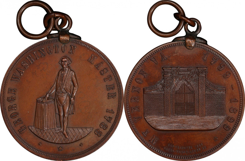 1899 Alexandria Washington Lodge Death Centennial Medal. Musante GW-Unlisted; Ba...