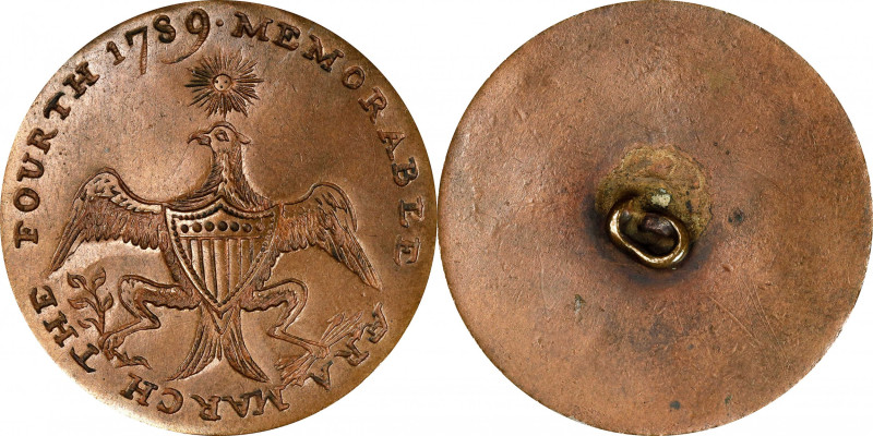 1789 Memorable Era Button. Cobb-4a, Albert WI-1A, DeWitt-GW 1789-4, Baker-1010A....