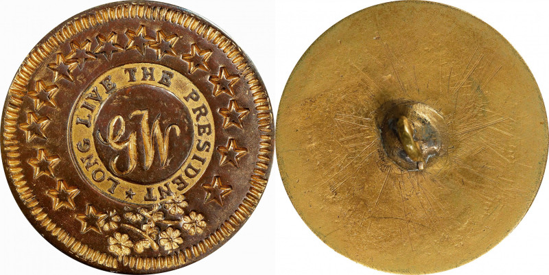 Undated (circa 1889?) Washington Button. The Elder Pattern. Cobb-12b, Albert WI-...