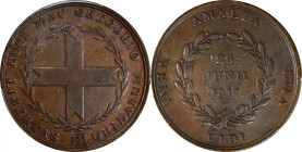 "1817" Amelia Island, Green Cross of Florida Medal. Bronze. Rulau E-Fla 10, BHM-957. Plain Edge. EF-45 (PCGS).

33 mm. A desirable example of this e...