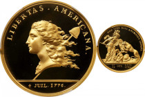 "1781" (2000) Libertas Americana Medal. Modern Paris Mint Dies. Gold. #262/500. Proof-68 Deep Cameo (PCGS).

47 mm. 64 grams. Virtually pristine and...