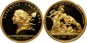 "1781" (2000) Libertas Americana Medal. Modern Paris Mint Dies. Gold. #068/500. Proof-66 Deep Cameo (PCGS).

47 mm. 64 grams. Nearly as issued and b...