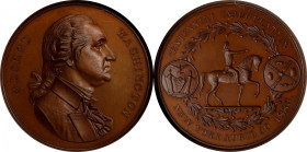 1889 Centennial Inauguration Equestrian Medal. By Edward A. Kretschman. Musante GW-1104, Douglas-13. Bronze. MS-66 BN (NGC).

44 mm. Lovely autumn-b...