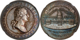 1893 United States Capitol Centennial Medal. Musante GW-1027, Baker Y-324, HK-244a, var. Silver. MS-62 (NGC).

35 mm. Vivid, mottled toning greets t...