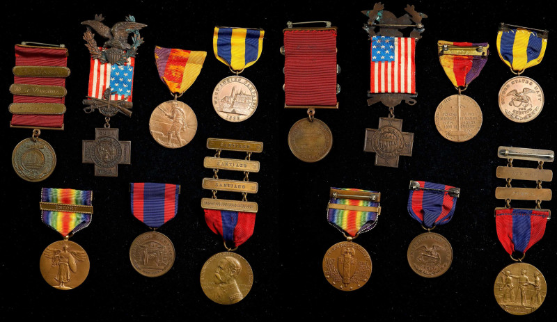 Lot of (7) Military and Paramilitary Badges and Medals Awarded to a Chief Boatsw...