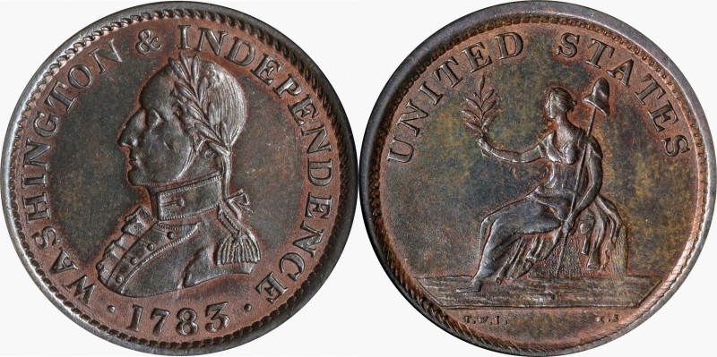 "1783" (ca. 1820) Washington Military Bust Copper. Musante GW-109E, Baker-4, Vla...