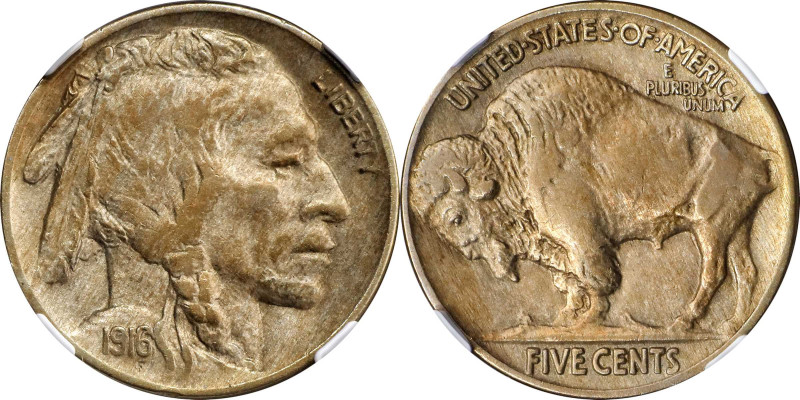 1916 Buffalo Nickel. FS-101. Doubled Die Obverse. AU-55 (NGC).

Here is a phen...