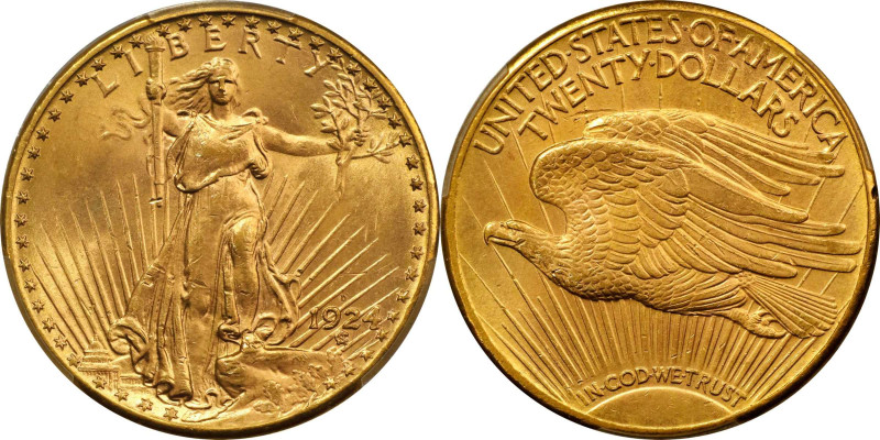 1924-D Saint-Gaudens Double Eagle. MS-64 (PCGS).

This is the second solidly g...