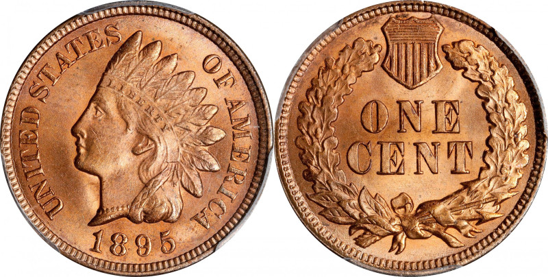 1895 Indian Cent. MS-66 RD (PCGS).

A gorgeous premium Gem with strong technic...