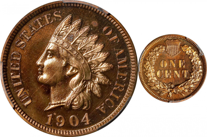 1904 Indian Cent. Snow-PR1. Misplaced Date. Proof-66 RD (PCGS).

Glorious Gem ...