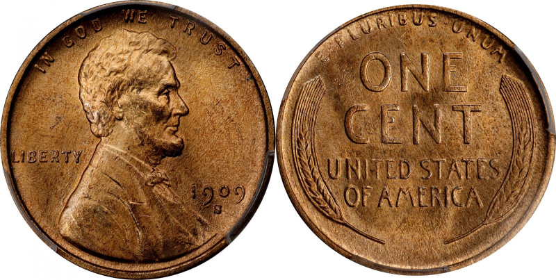 1909-S Lincoln Cent. MS-65+ RD (PCGS). CAC.

Light golden-apricot color greets...