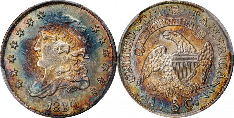 1834 Capped Bust Half Dime. LM-4. Rarity-1. MS-66 (PCGS).

This is definitely ...