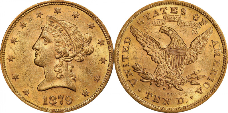 1879-S Liberty Head Eagle. MS-61 (PCGS). CAC.

Original honey-rose surfaces ar...